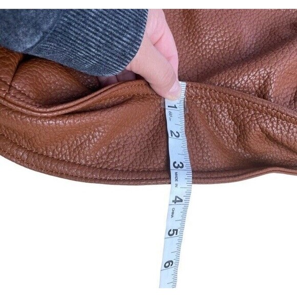 Co lab Pebbled Vegan Leather Shoulder Bag Brown Boho Fall Casual Trendy Hobo EUC - Picture 14 of 16